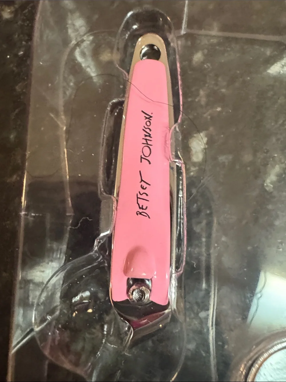 Betsey Johnson Pink Cherry Mani-Pedi Set in Pink Silicone Case